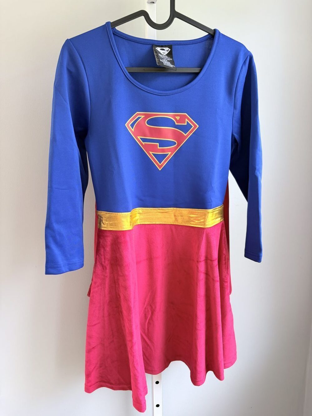 DC Comics Supergirl Blue Red Costume Dress with Cape Adult M